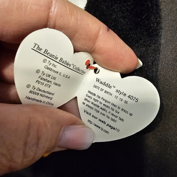 Waddle The Penguin TY beanie Baby Vintage - Picture 8 of 10